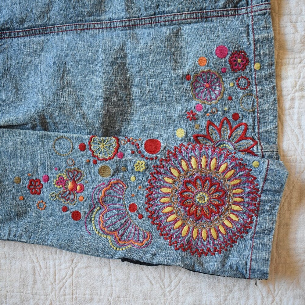 Embroidered Oilily Denim Skirt - Picture 2 of 10